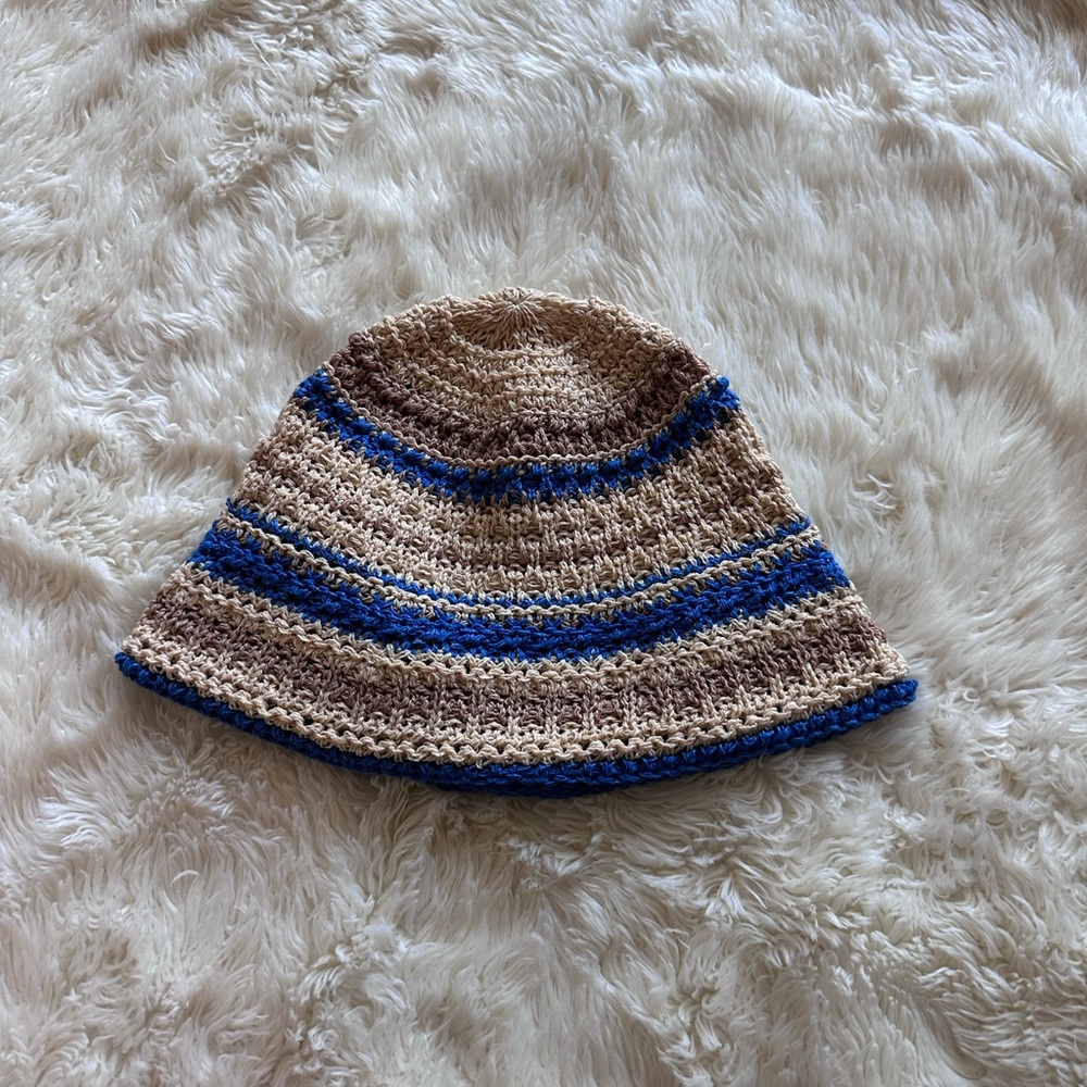 Striped Crochet Bucket Hat